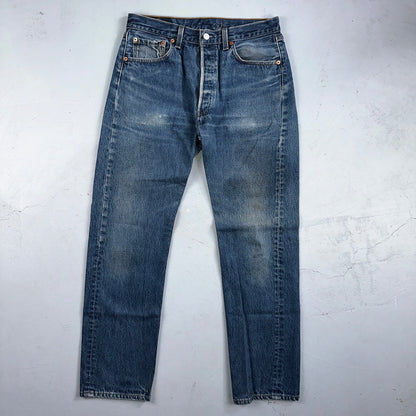 Levis 501 Vintage 90s USA XX Straight Leg Jeans Blue Med Wash 34x34 Act 31x30