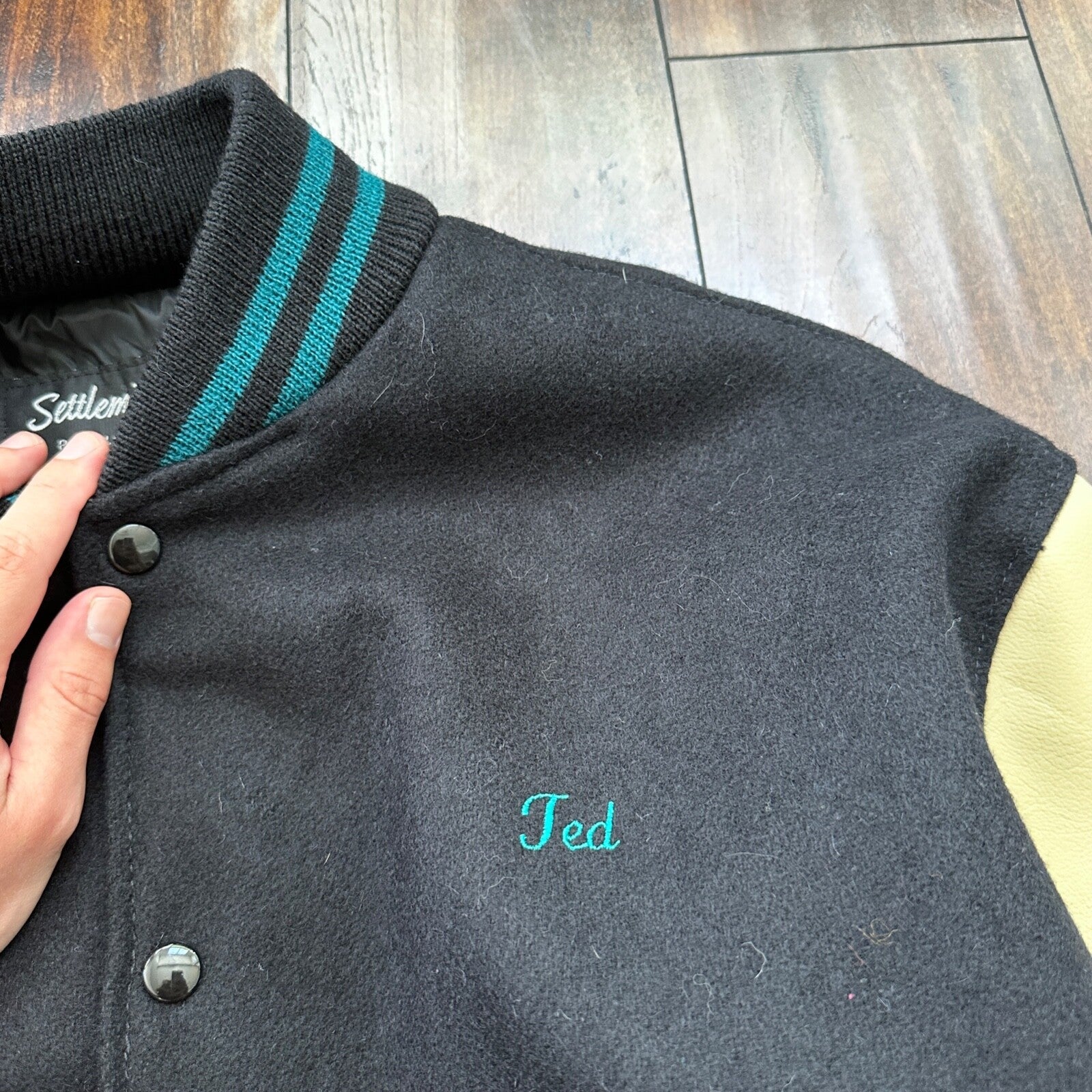 VTG Graffiti Alley Varsity Leather Letterman 70s Jacket 48 Portland Cars Racing