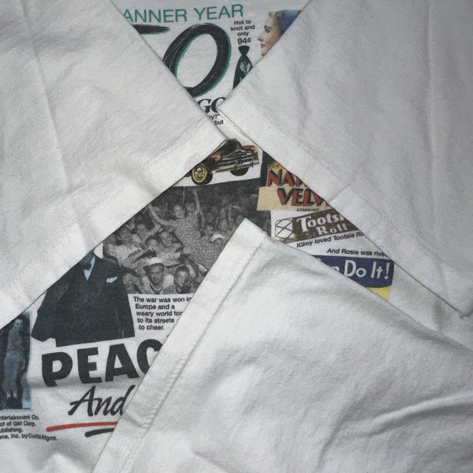 Pop Art 50 Years VTG T Shirt Peacock Banner Rare Single Stitch XL Rockabilly