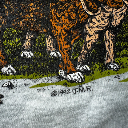 Oregon Trail 90s VTG T Shirt 1993 Gray Single Stitch Travel USA Sunset Rare