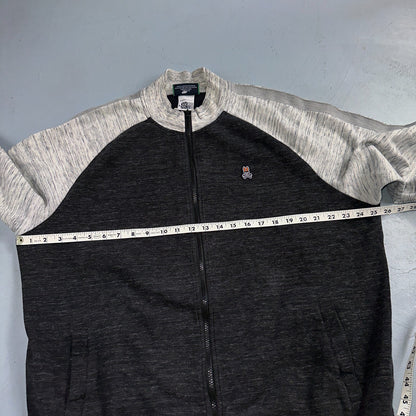 Psycho Bunny Jacket Mens 8 Black & Gray Full Zip Casual Logo Sweater