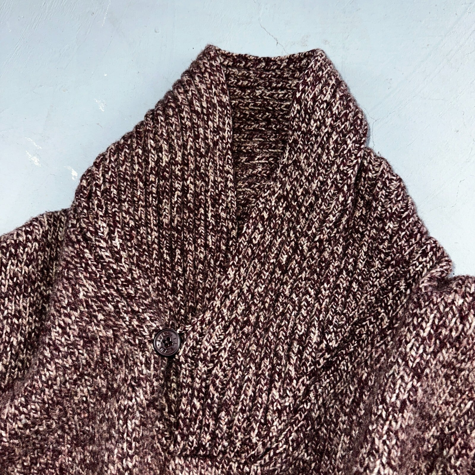 Vintage LL Bean Shawl Collar Pullover Sweater Lambswool Blend Red Men’s XL