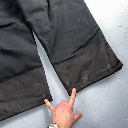 Carhartt R41 Quilt Lined Bib Overalls Mens 42x30 Black Duck Double Knee Tags VTG