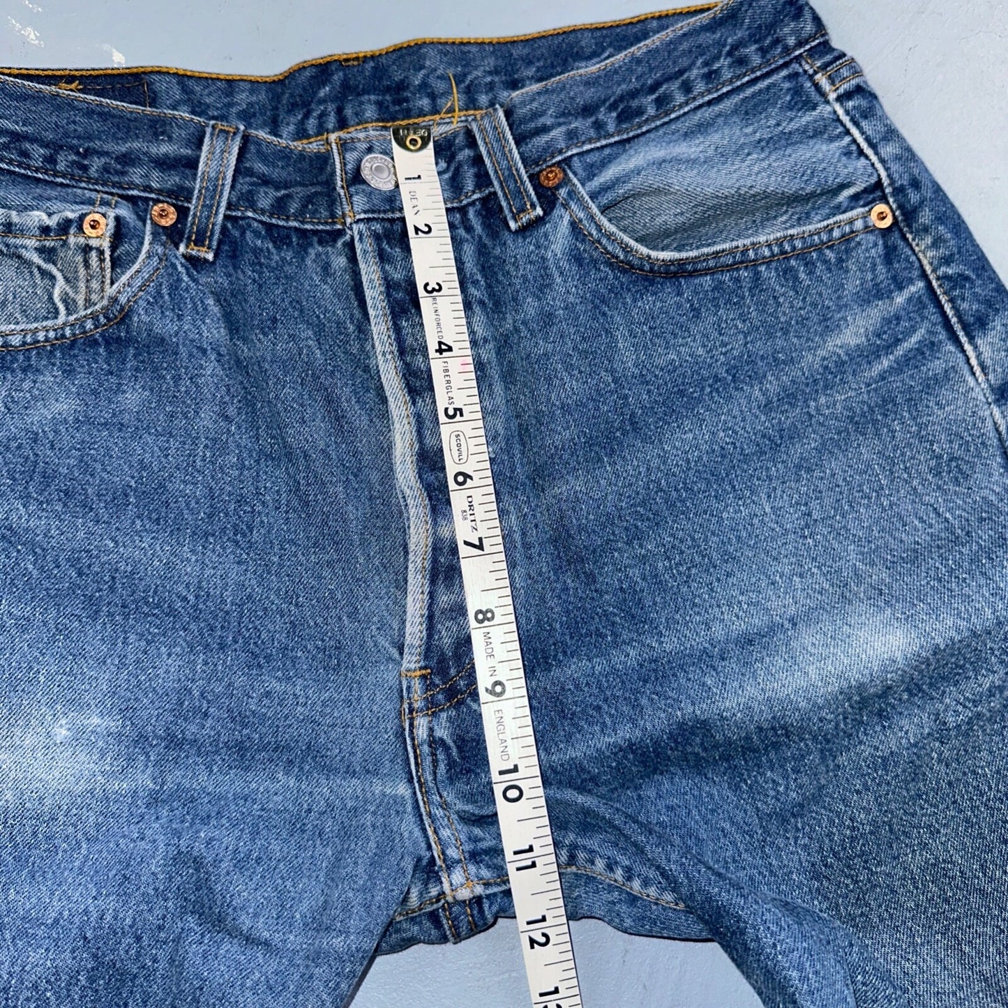 Levis 501 Vintage 90s USA XX Straight Leg Jeans Blue Med Wash 34x34 Act 31x30