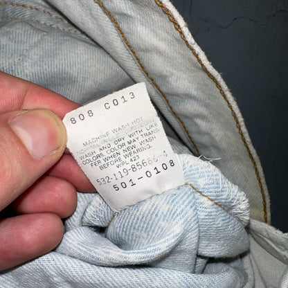 Levis 501 Vintage 90s USA XX Straight Leg Jeans 32x34 Blue Light Wash Act 29x32