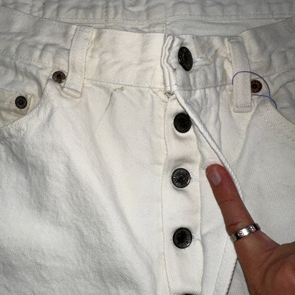 Levis 501 Vintage 80s USA XX Straight Leg Jeans White Light Wash 34x32 Act 31x31