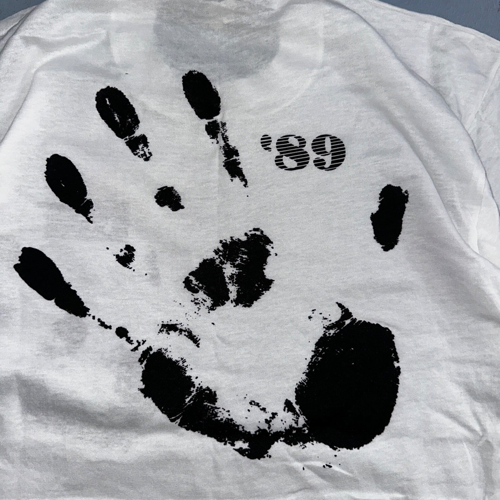 Screen Stars Hand Print VTG T Shirt 80s 1989 Graphic Bumper Rare Car Auto Band