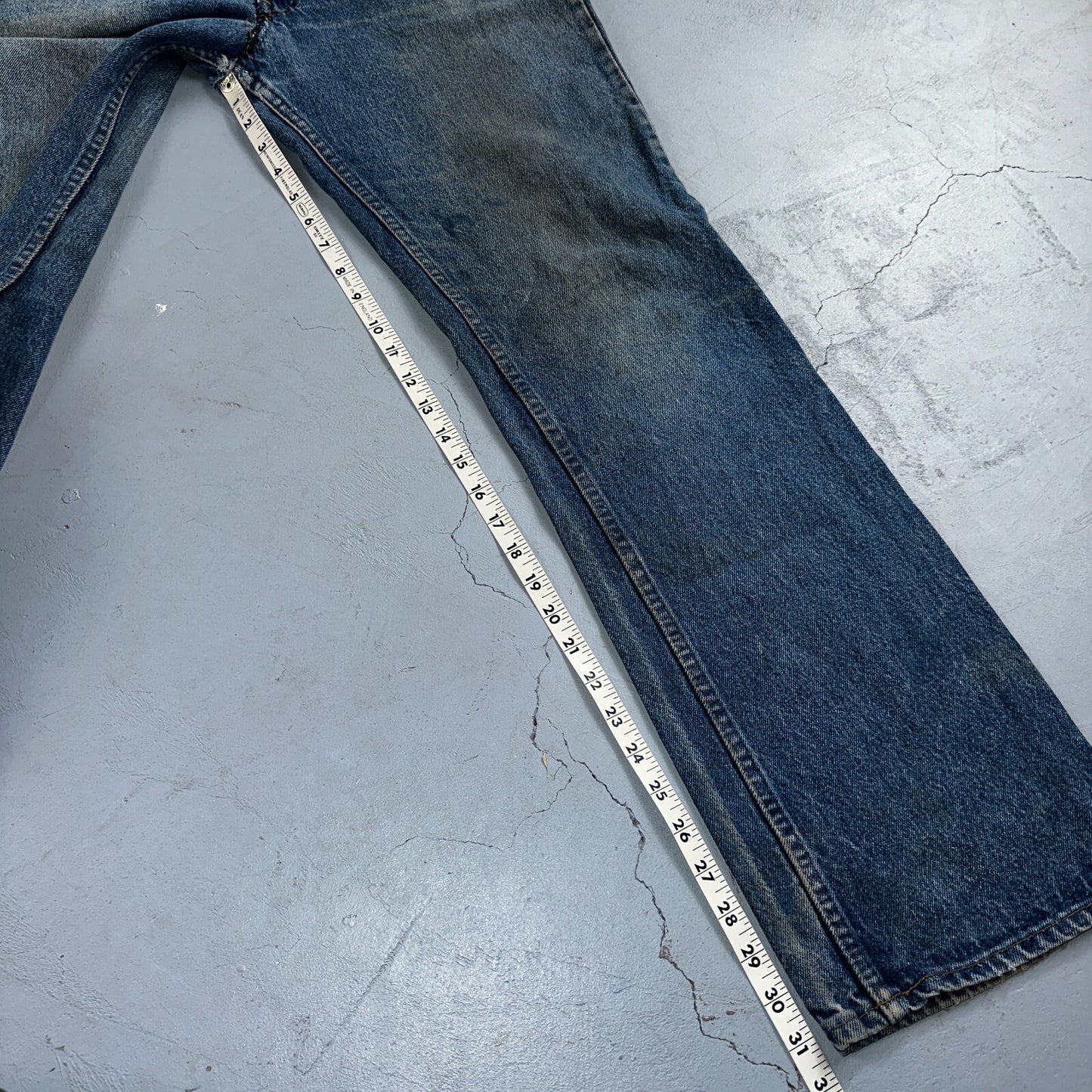 Levis 517 Vintage 80s USA Orange Tab Bootcut Flare Blue Worn Jeans Act 32x31