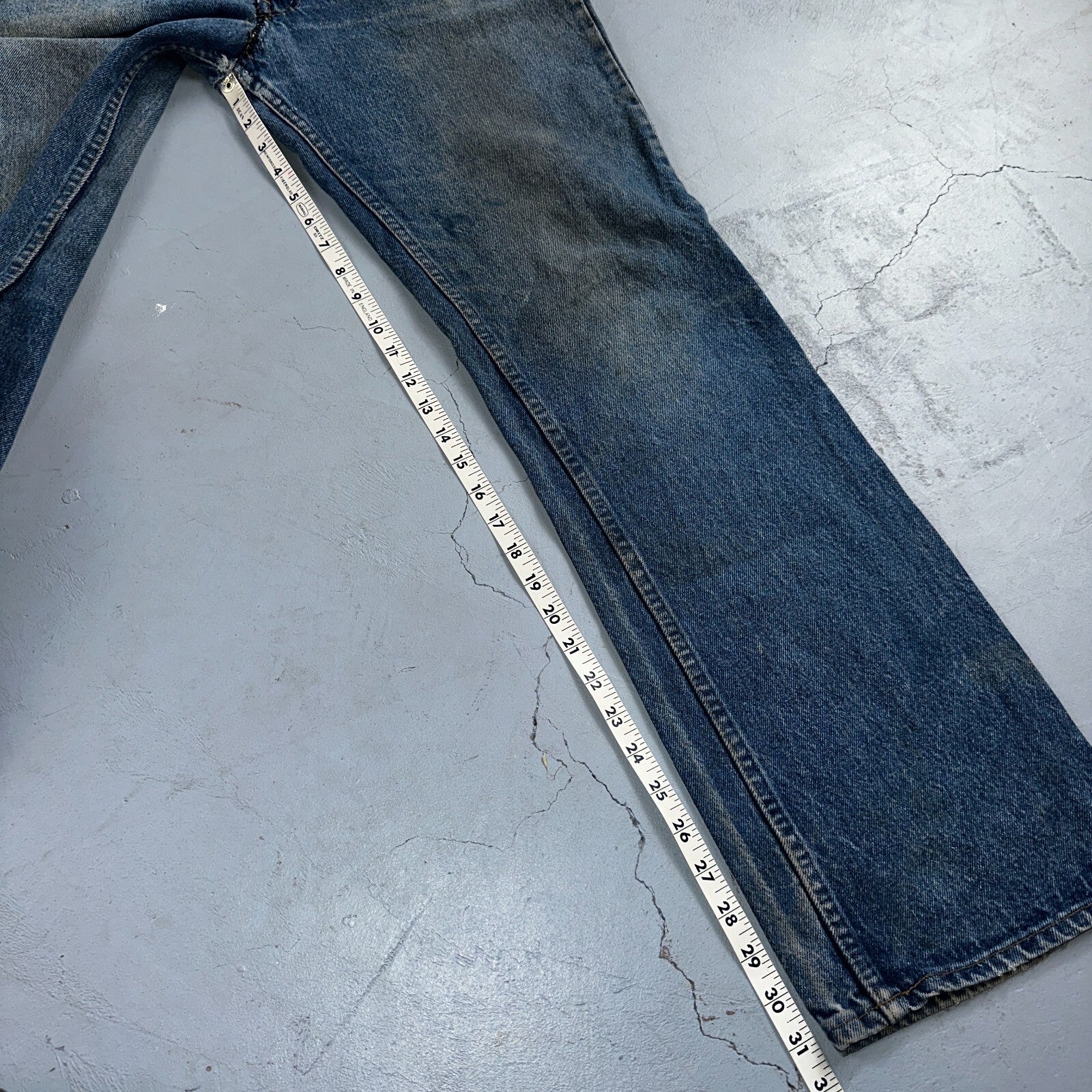 Levis 517 Vintage 80s USA Orange Tab Bootcut Flare Blue Worn Jeans Act 32x31