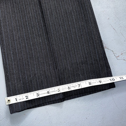 VTG Botany 500 Couture 42 USA MADE 2Pc Black/Gray Pinstriped Wool Suit