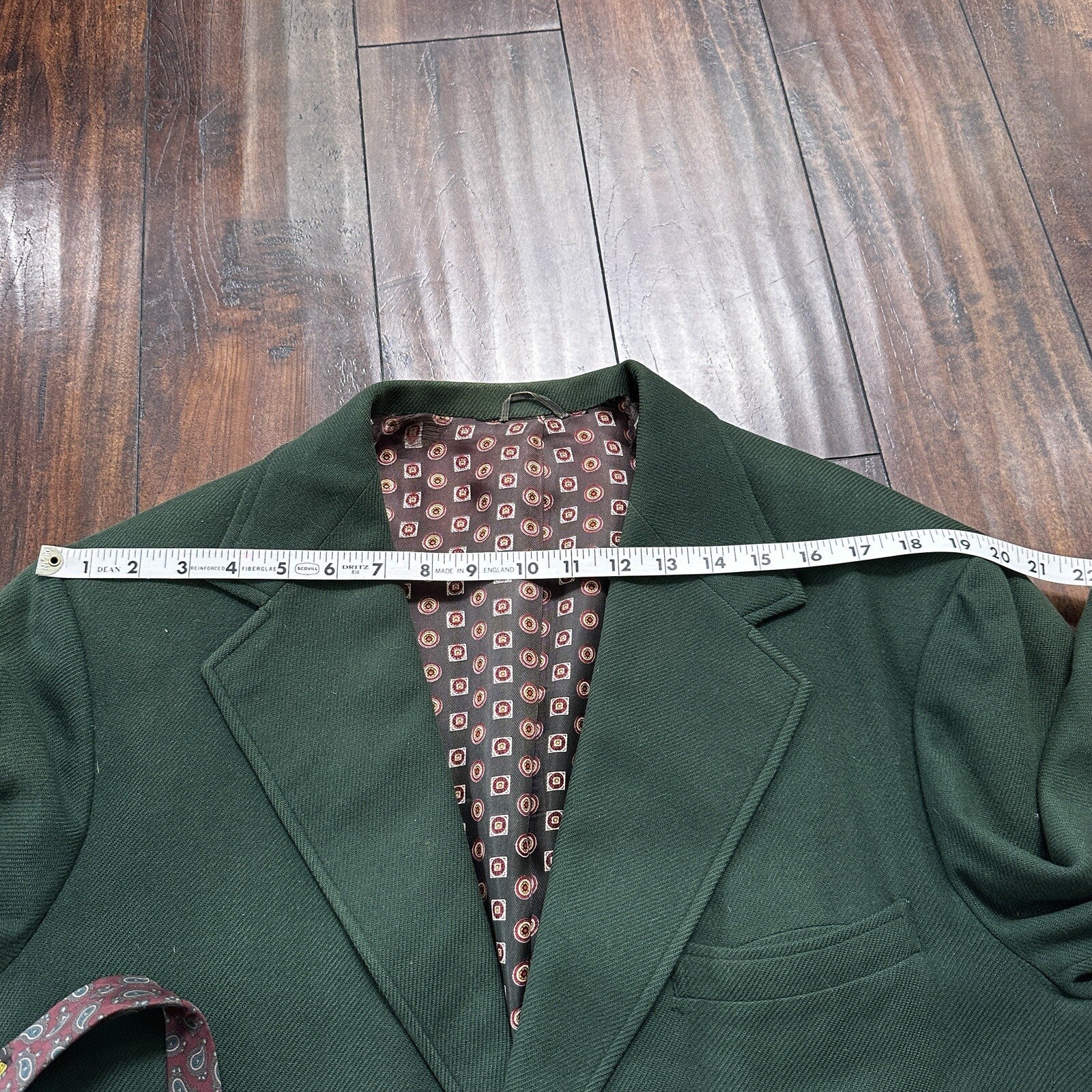 1960s 1970s Green Cashemere Sport Jacket VTG Mens Suit 44 34x32 Rockabilly Gray