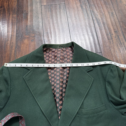 1960s 1970s Green Cashemere Sport Jacket VTG Mens Suit 44 34x32 Rockabilly Gray