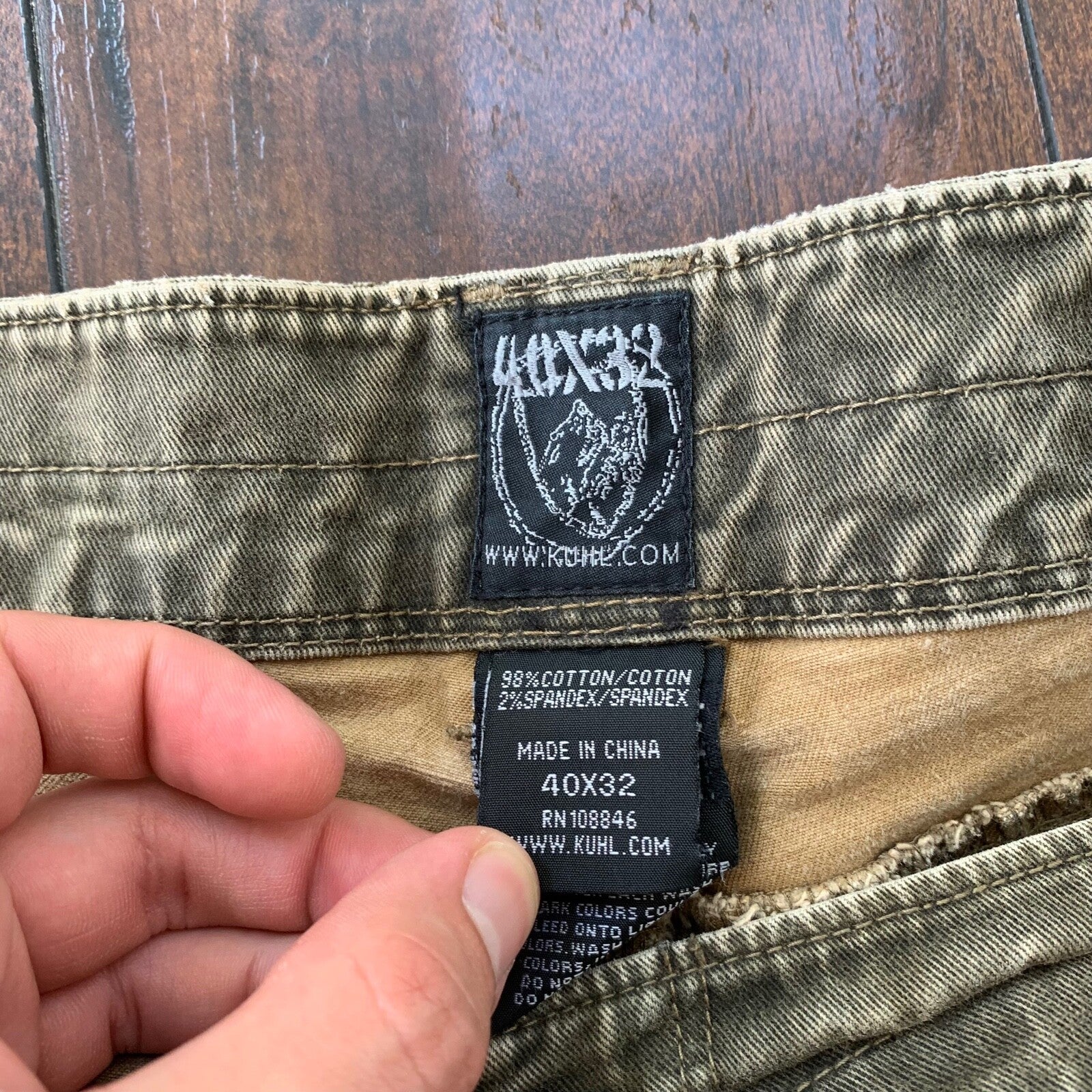 KUHL Rydr Canvas 5-Pocket Outdoor Hiking Pants Men’s Size 40X32 Brown Distressed