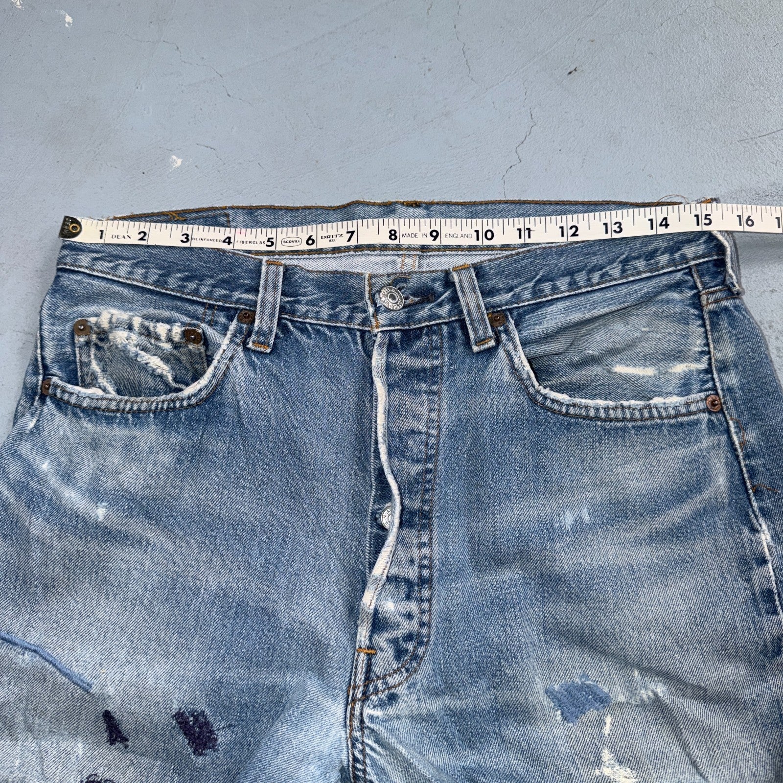 Levis 501 Vintage 80s Redline Selvedge USA XX Jeans Light Wash 34x38 Act 31x34