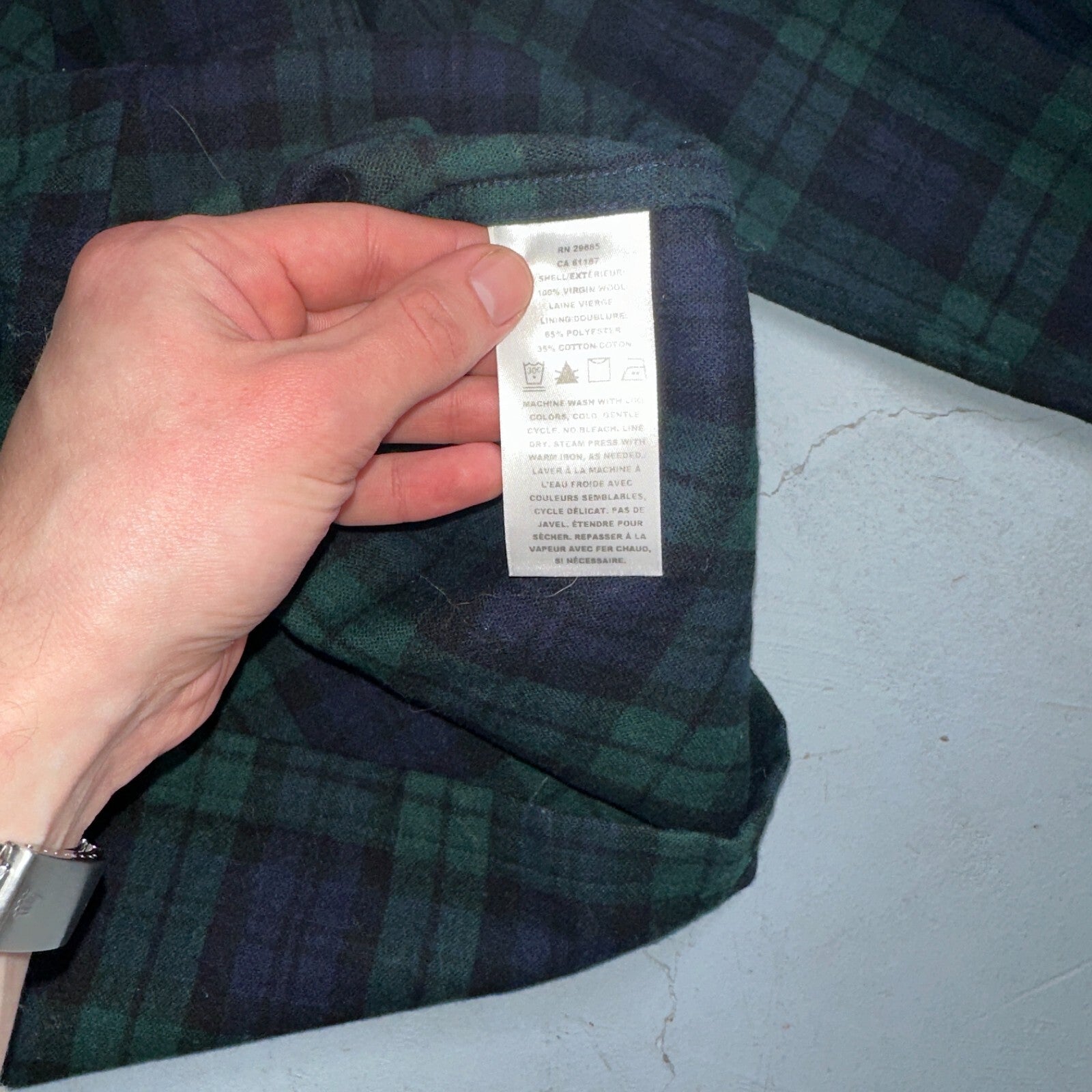 Pendleton Original Board Shirt Mens L Plaid Loop Collar 100% Wool Long Sleeve