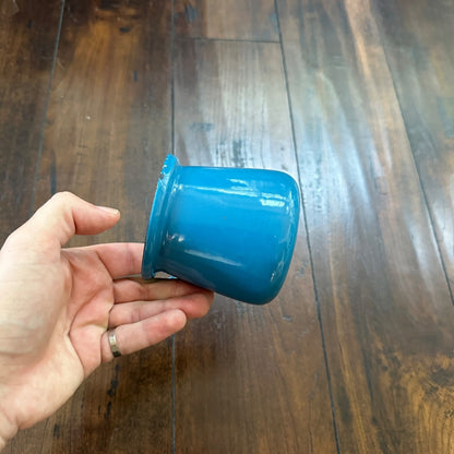 VTG Antique Blue Milk Warmer Primitive Cooking Pot Barista Tool Poland