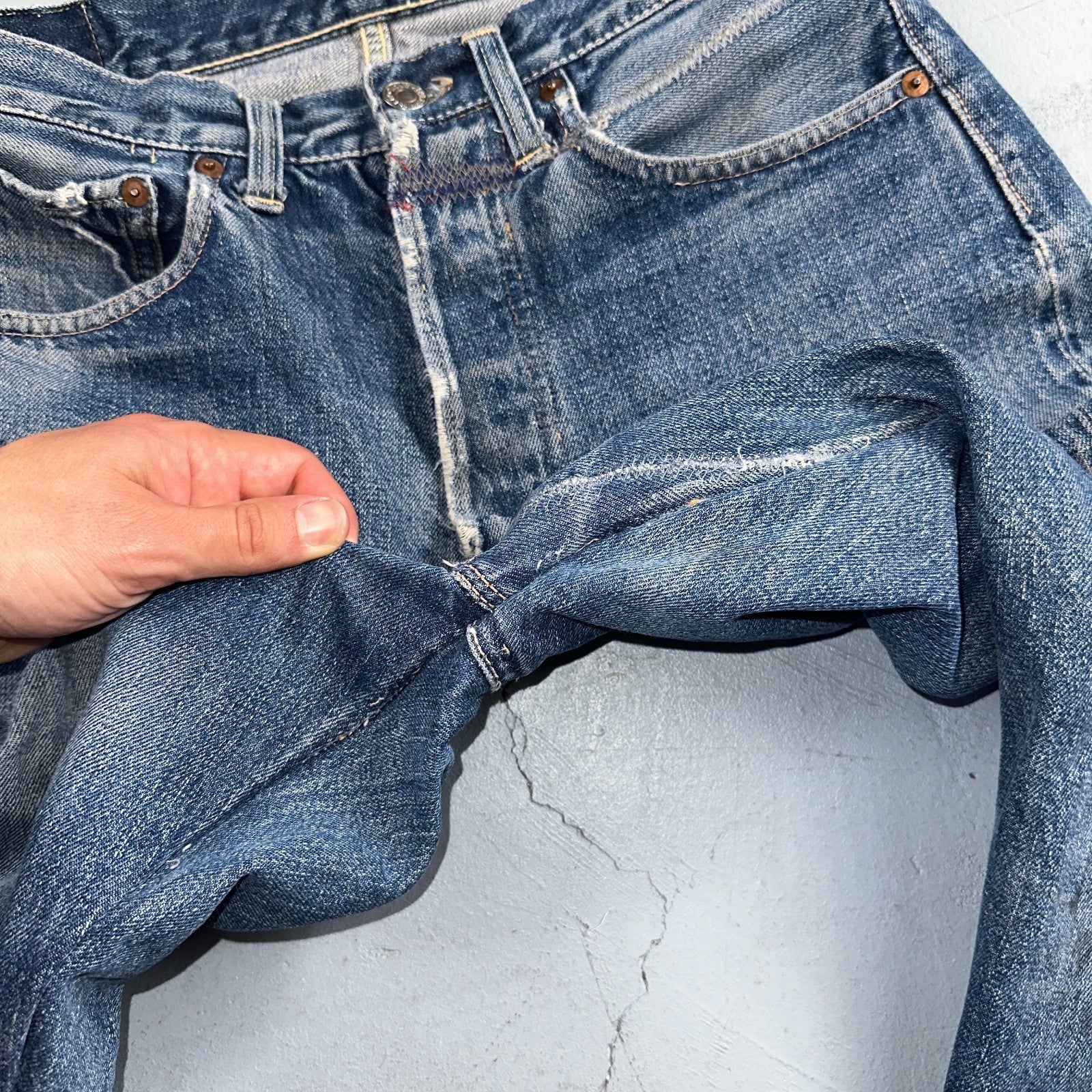 Levis 501 XX Big E Vintage 50s Redline Selvedge USA XX Reworked Jeans 29x29