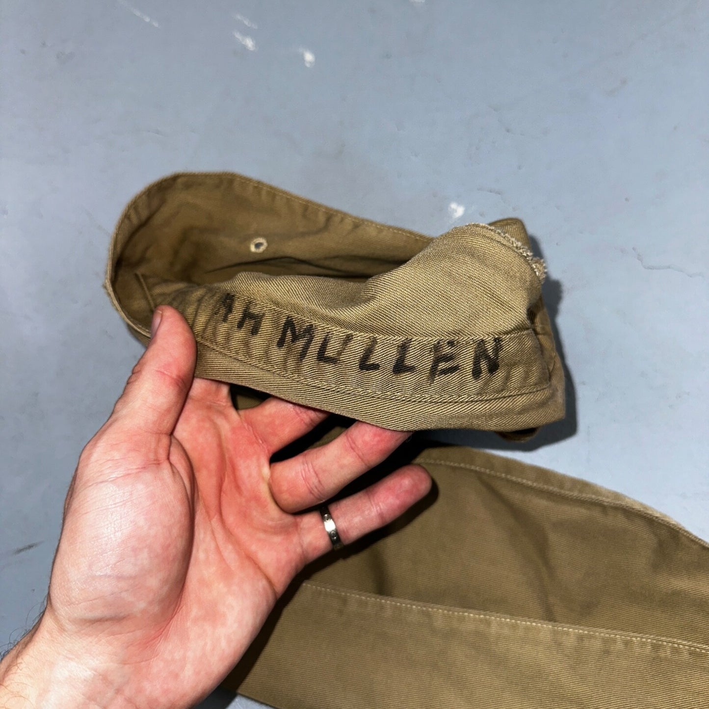 WWII US Navy V-5 Aviation Cadet Garrison Hat Lot of 2 WW2 Stencil