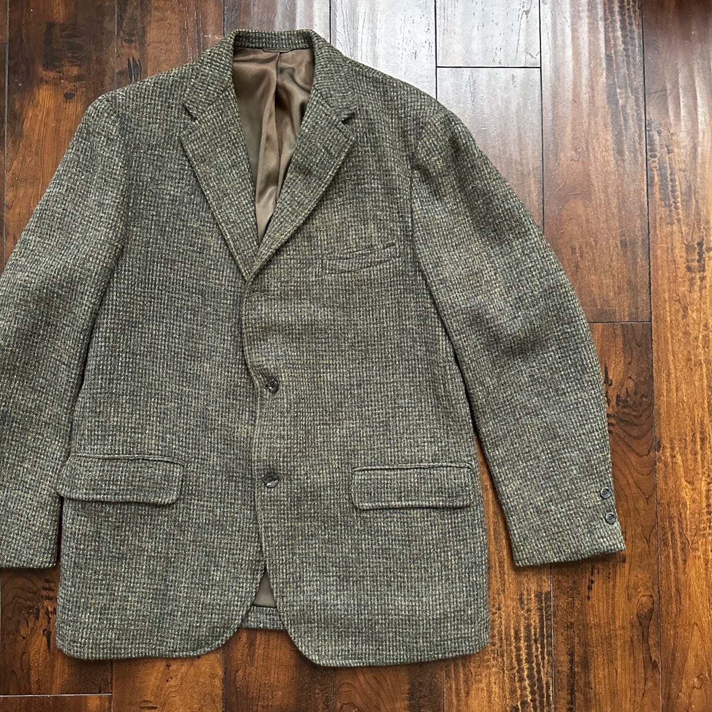 VTG Harris Tweed Sport Coat Mens 42 Scottish Wool Blazer Button Cricketer 70s