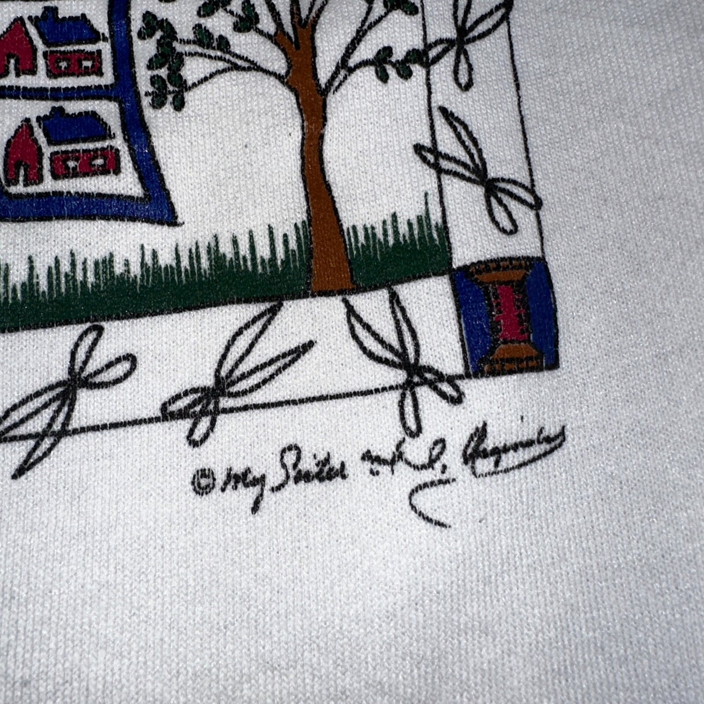 Grandma Core Sewing 90s USA Sweatshirt VTG Crewneck Large Autumn Fall Halloween