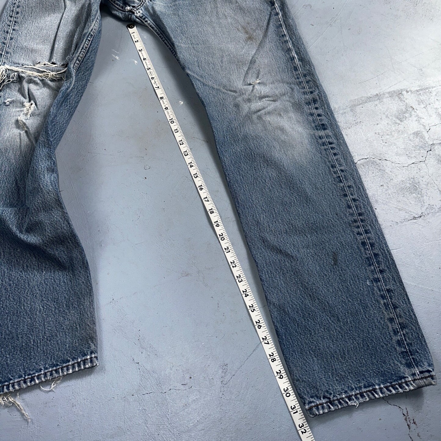 Levis 501 Vintage 90s XX Straight Leg Mexico Jeans 38x34 Light Wash Act 35x31