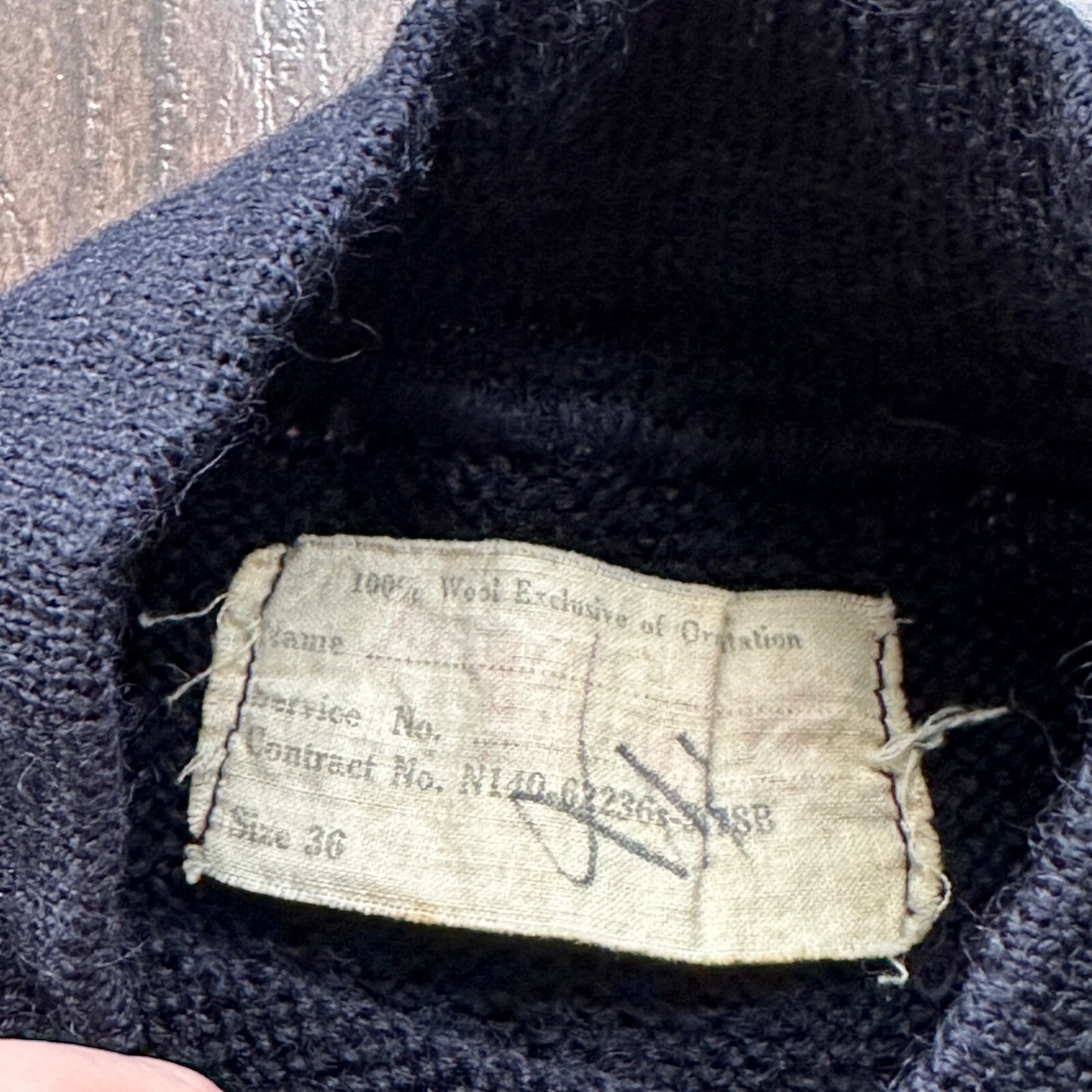 Vintage WW2 WWII USN Navy Deck Watch Wool Sailor's Sweater 1940s 40s Knit Rare