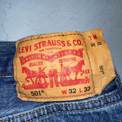 Levis 501 Vintage Y2K XX Straight Leg Jeans 32x32 Med Wash 2000s Act 32x31