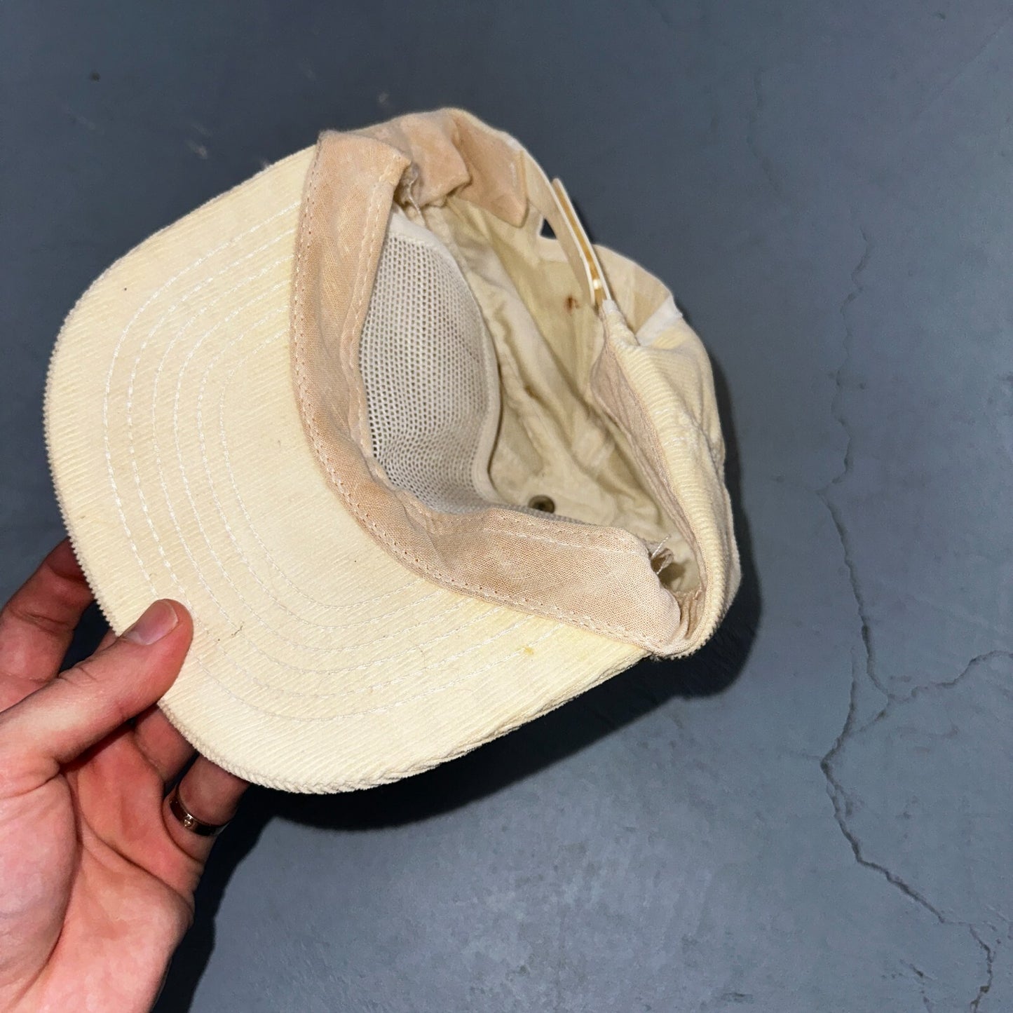 General Mills Corduroy VTG Hat Cap Snapback White USA Cereal Fun Tasty Logo