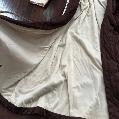 VTG Mod Brown VANITY FAIR Wrap NYLON Peignoir Robe Nightgown Gown