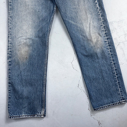 Levis 501 Vintage 90s USA XX Straight Leg Jeans Blue Light Wash 38x32 Act 34x28
