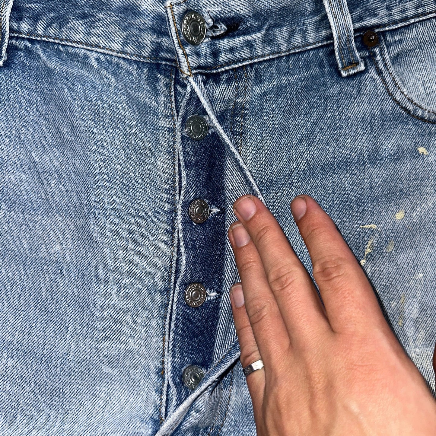 Levis 501 Vintage 80s Redline Selvedge USA XX Jeans Light Wash 40x33 Act 38x30