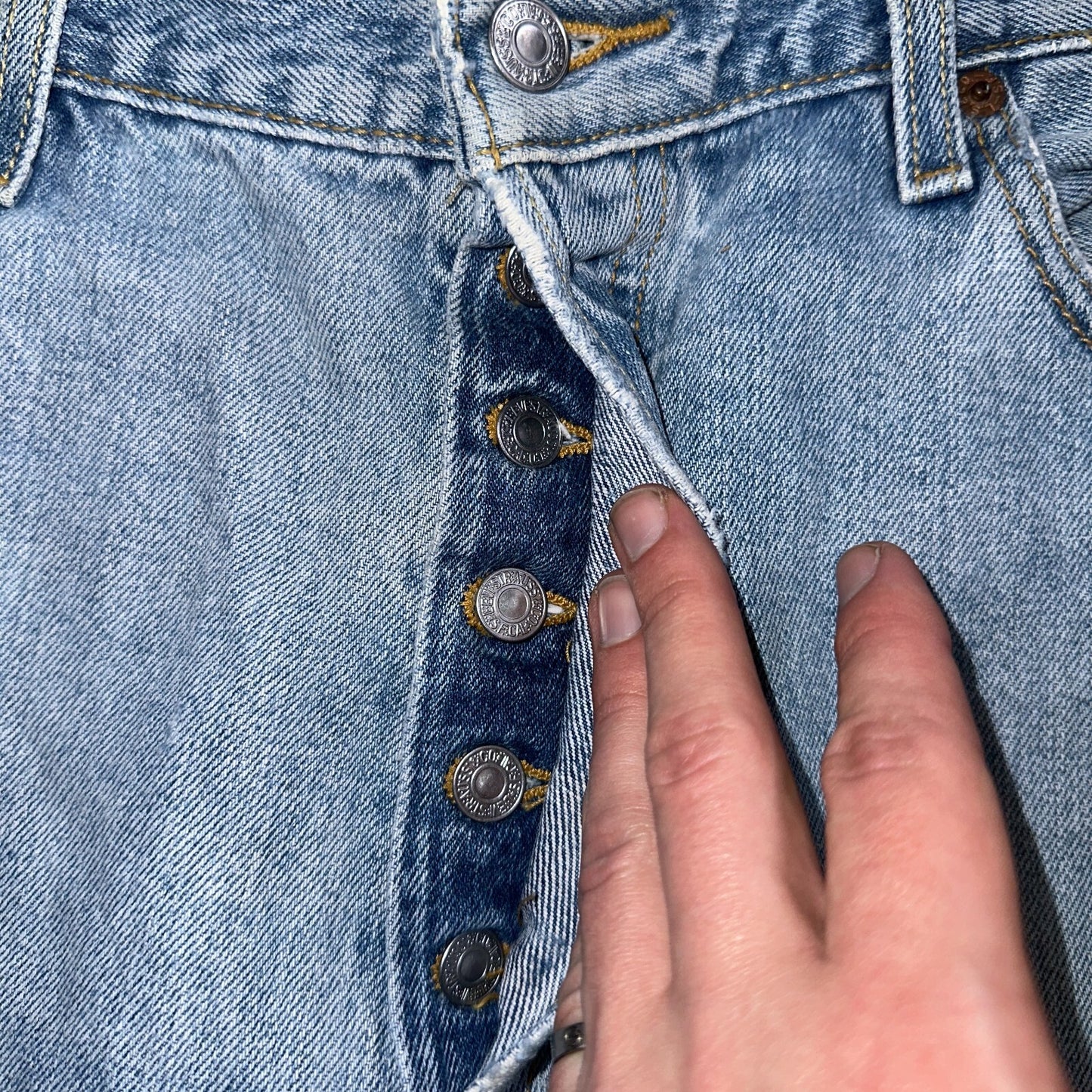 Levis 501 Vintage Y2K XX Straight Leg Jeans 90s Blue Light Wash 38x32 Act 37x30