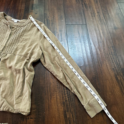 Pendleton Petite Women Jacket Crop Swing Blazer Size Large Cute Tan Brown