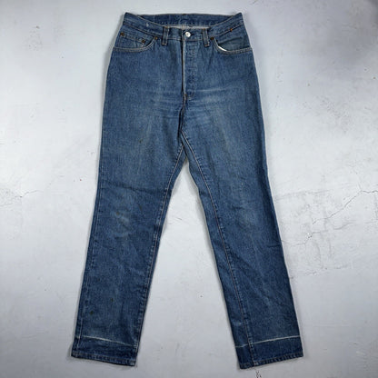 Levis 501 Vintage 80s USA XX Straight Leg Jeans Blue Med Wash High Rise 29x32