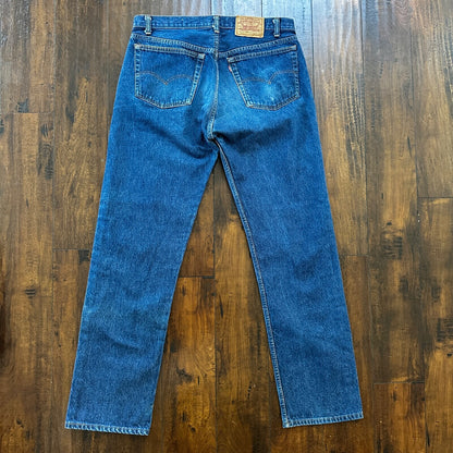 VTG 80s Levis 501 Button Fly 38x36 USA Tag Jeans Straight Wash Blue XX Act 34x32