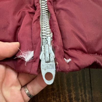 Vintage 1960s Goose Down Alp Sport Jacket L Ski Parka Coat Red Talon zip Bauer