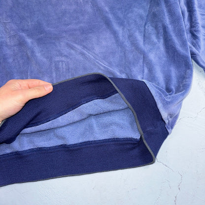 Velour Polo Shirt Hartog Marines Mens VTG 70s L USA Blue 1970s Rockabilly Worn