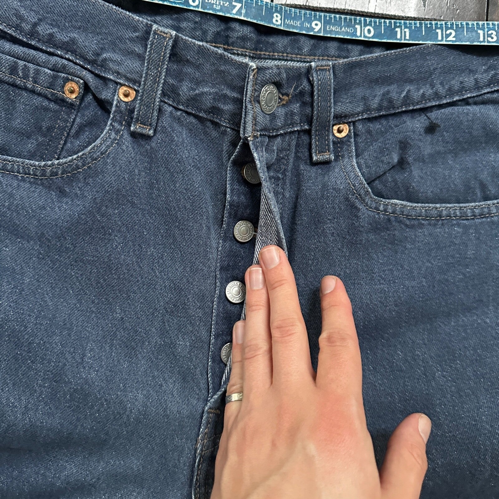 Levis VTG 90s 501 Button Fly 31x32 USA Tag Jeans Straight Wash Blue XX Act 28x31