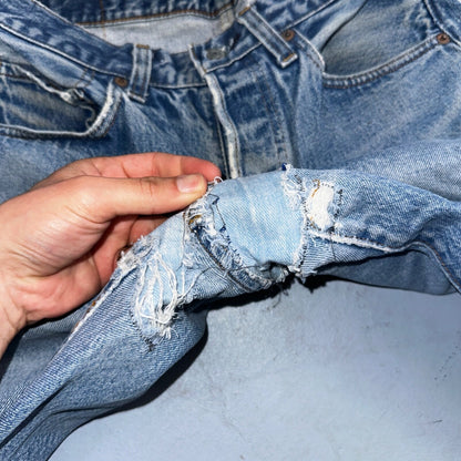 Levis 501 Vintage 80s Redline Selvedge USA XX Jeans Light Wash 32x33 Act 28x28