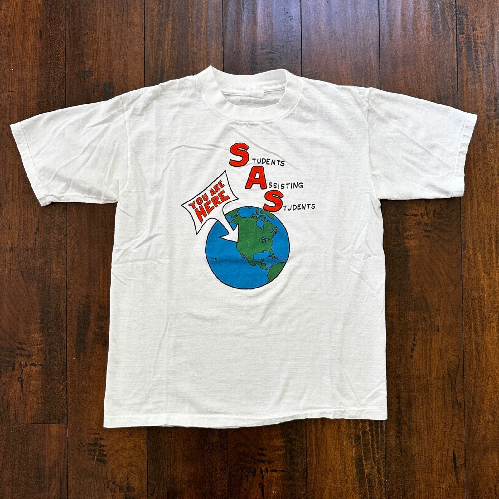 Earth SAS Fun VTG T Shirt Students You Are Here NASA Rap Planet Solar System