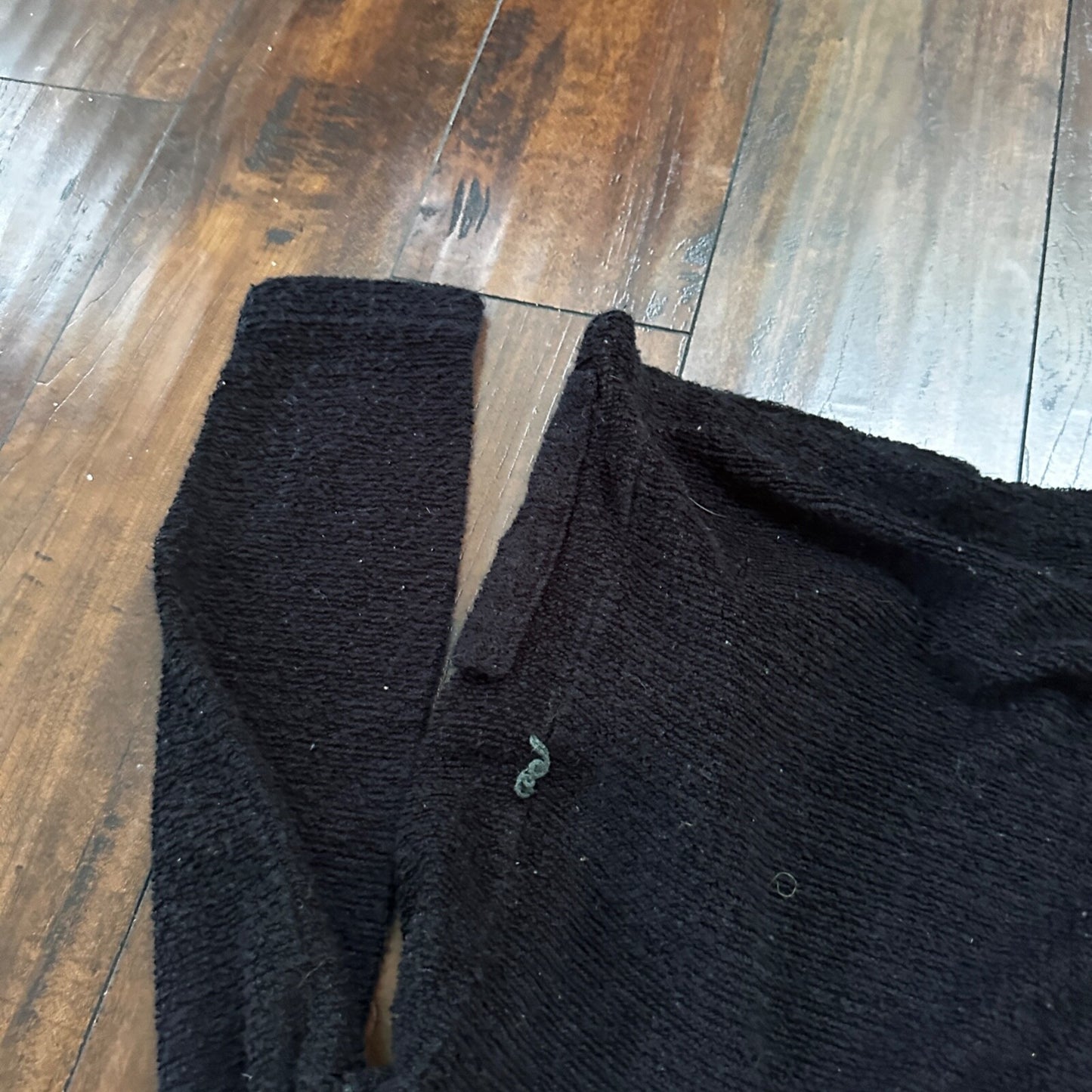 Vintage 60's Full Fashioned Acrylic Knit Cardigan Sweater Black Woman Size Small