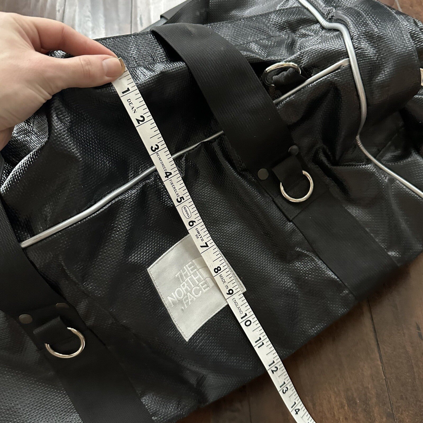 VTG North Face SKI Gear Duffle Gym Bag USA Made Leather Handle Rubber Coated 80s