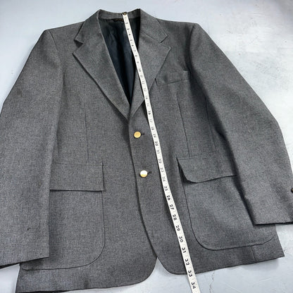 VTG Mens 2 PC Suit 44L Jacket Coat Vest Gray Levis Panatela Wool 80s