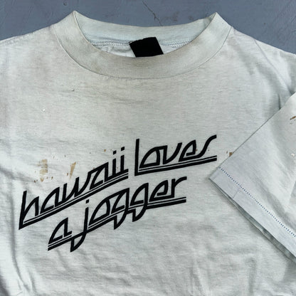 Hawaii Loves A Jogger 1970s VTG T Shirt 70s Rockabilly Rare Text Graphic Running
