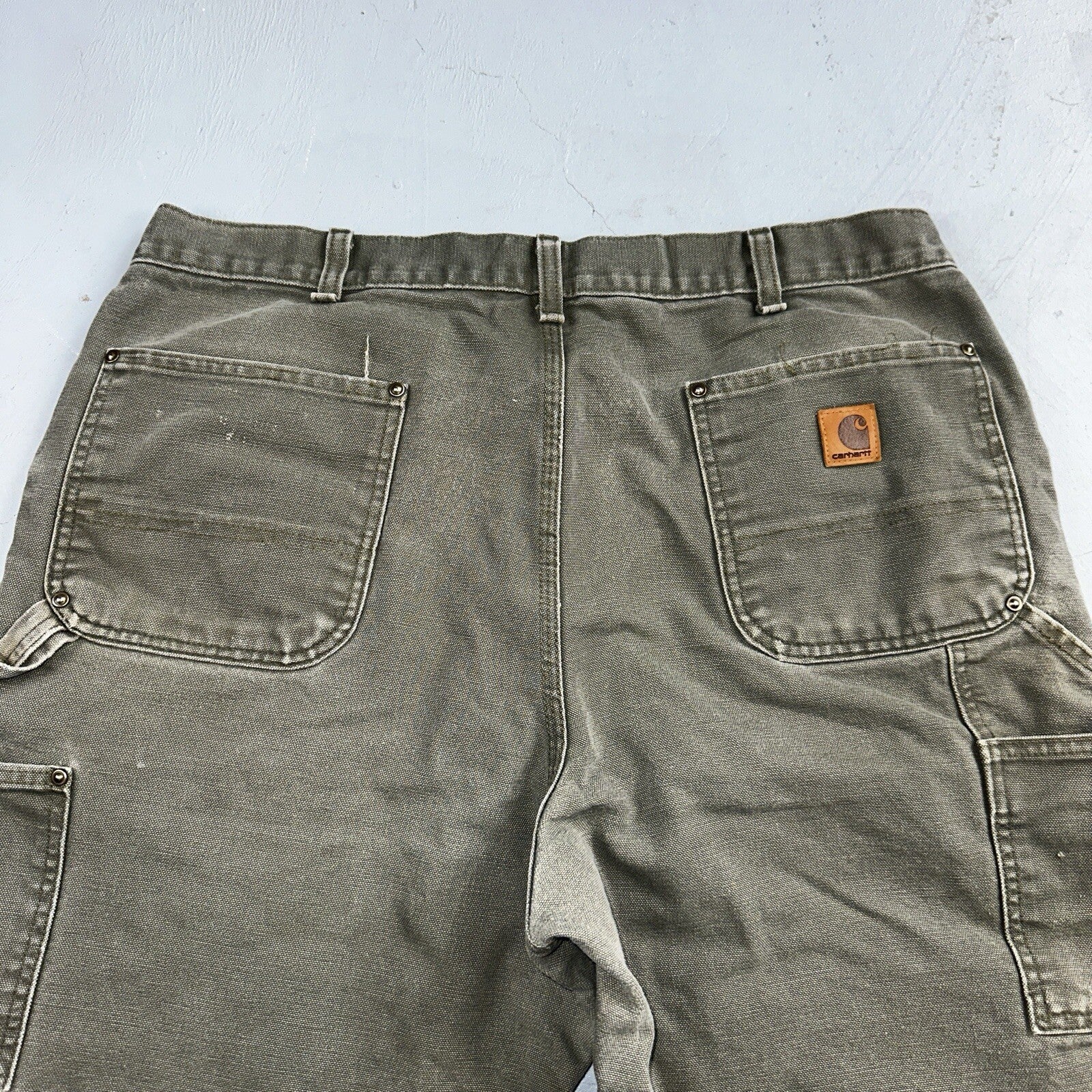 Carhartt VTG Double Knee Carpenter Pants Mexico B01 B136 MOS Green Act 38x32