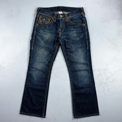 True Religion VTG Billy Big T Blue Jeans Bootcut Y2K Made USA Sz 30 (32x30)