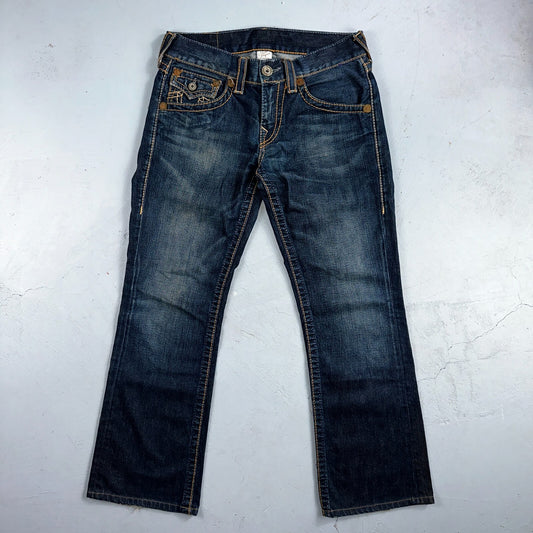 True Religion VTG Billy Big T Blue Jeans Bootcut Y2K Made USA Sz 30 (32x30)