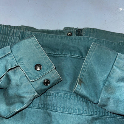 Vintage Teal Blue Tobruk Lined Jacket Men's Large 1980s 80s Bomber Simple Cool