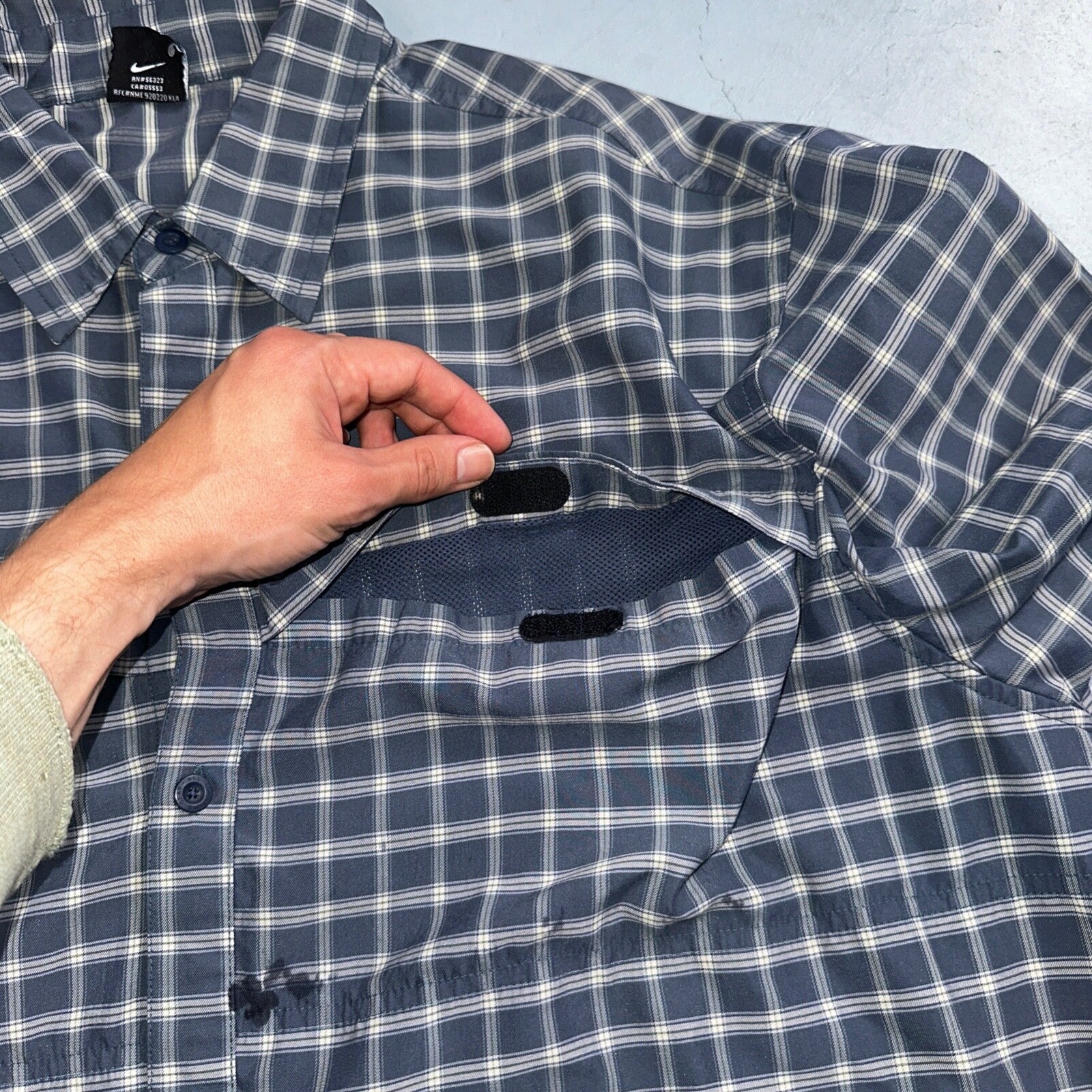 Nike VTG ACG Shirt Mens XL All Conditions Gear Button Hiking Short Sleeve Plaid