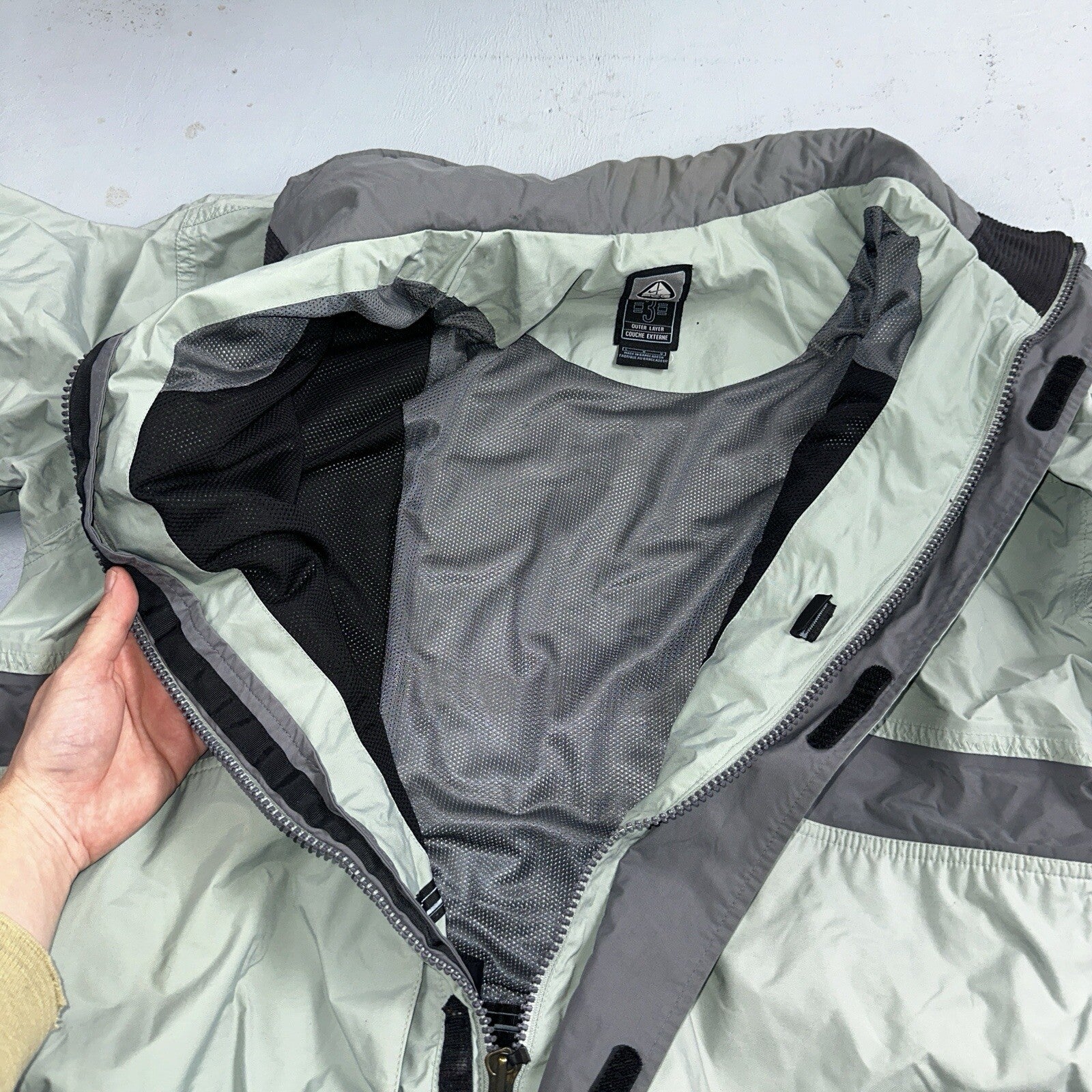 Nike VTG ACG Rain Jacket Storm Fit Anorak 90s Teal Hiking Ski Snowboard 3 Large